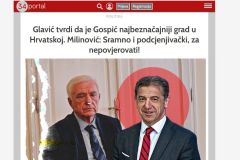 034Portal.hr: Glavić tvrdi da je Gospić najbeznačajniji grad u Hrvatskoj. Milinović: Sramno i podcjenjivački, za nepovjerovati!