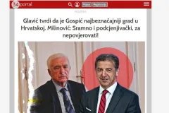 034Portal.hr: Glavić tvrdi da je Gospić najbeznačajniji grad u Hrvatskoj. Milinović: Sramno i podcjenjivački, za nepovjerovati!