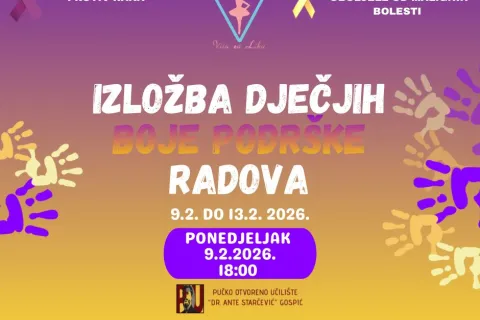 “Boje podrške” u Gospiću: Izložba dječjih radova u znaku borbe malignih bolesti