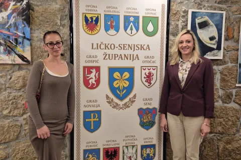 Kandidatkinja Ličko-senjske županije na Izboru najuzornije hrvatske seoske žene Ana Jelinić na prijemu kod zamjenice župana Jasne Orešković Brkljačić
