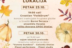 Nova lokacija i termin dijela programa u sklopu 5. Jesenskog festivala u Otočcu