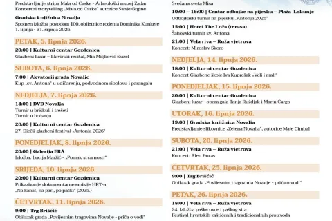 Antonja 2026. donosi mjesec tradicije, glazbe i zajedništva u Novalji