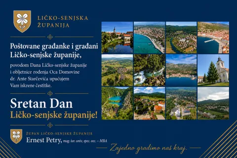 Čestitka župana Ernesta Petryja povodom Dana Ličko-senjske županije