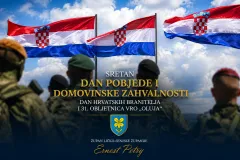 Čestitka župana Ernesta Petryja povodom Dana pobjede i domovinske zahvalnosti, Dana hrvatskih branitelja i 31. obljetnice vojno-redarstvene operacije „Oluja“