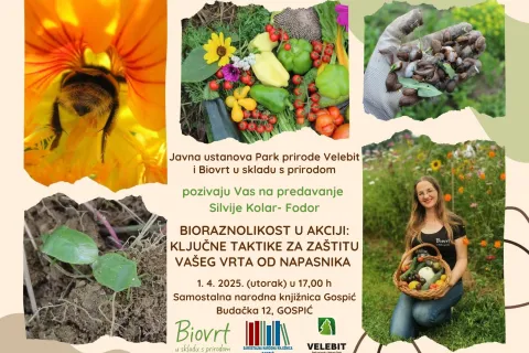 Predavanje “Bioraznolikost u akciji – Ključne taktike za zaštitu vašeg vrta od napasnika” u Gospiću