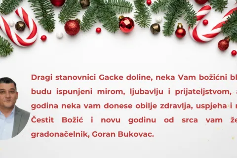 Čestitka gradonačelnika Grada Otočca povodom božićnih i novogodišnjih blagdana