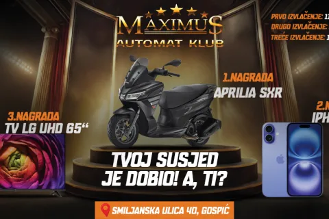 Automat klub Maximus nastavlja s nagradama, novo izvlačenje već 16. svibnja!