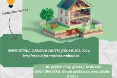 Besplatna radionica “Energetska obnova obiteljskih kuća 2024.”