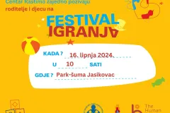 Festival igranja u Gospiću za roditelje i djecu predškolske i rane školse dobi