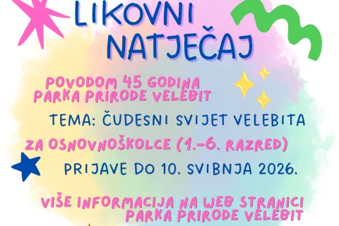 Likovni natječaj za učenike osnovnih škola povodom 45 godina Parka prirode Velebit