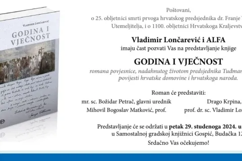 U Gospiću predstavljanje knjige “Godina i vječnost” o životu predsjednika Tuđmana