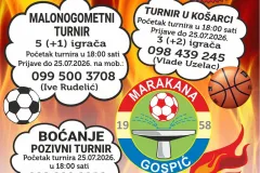 U subotu “Marakana gori”: U Gospiću turniri u malom nogometu, košarci i boćanju