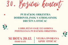Večeras u Otočcu: 30. božićni koncert Puhačkog orkestra DVD-a Otočac