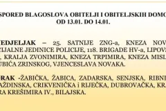 Raspored blagoslova obitelji i domova od 13.01. do 14.01.