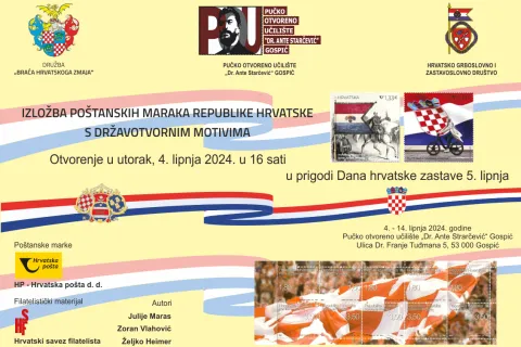 Otvorenje izložbe “Poštanskih maraka Republike Hrvatske s državotvornim motivima” u Gospiću