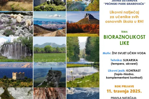 Pećinski park Grabovača poziva na uključivanje u likovni natječaj “Bioraznolikost Like”
