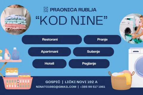 Otkrijte Praonicu i peglaonicu rublja “Kod Nine” - Novu stanicu za čistoću, udobnost i zdravlje