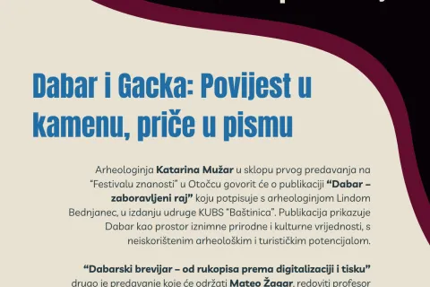 Festival znanosti u Otočcu: Arheološka i glagoljaška baština Gacke