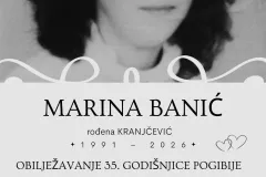 Otočac obilježava 35. godišnjicu pogibije Marine Banić, prve civilne žrtve Domovinskog rata