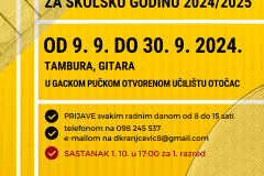 Počeo je upis u osnovnu glazbenu školu za školsku godinu 2024./2025.