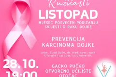 Ružičasti listopad u Otočcu: Predavanje o prevenciji i ranom otkrivanju raka dojke
