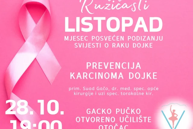 Ružičasti listopad u Otočcu: Predavanje o prevenciji i ranom otkrivanju raka dojke