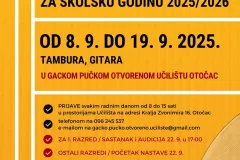 Upisi u glazbenu školu za gitaru i tamburu u Otočcu