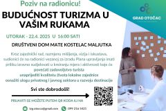 Budućnost turizma u vašim rukama – sudjelujte na radionici Turističke zajednice Grada Otočca!