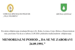 Tradicionalni memorijalni planinarski pohod “Da se ne zaboravi 24. rujna 1991.”