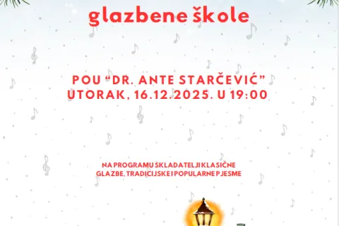 Božićni koncert učenika Osnovne glazbene škole u Gospiću