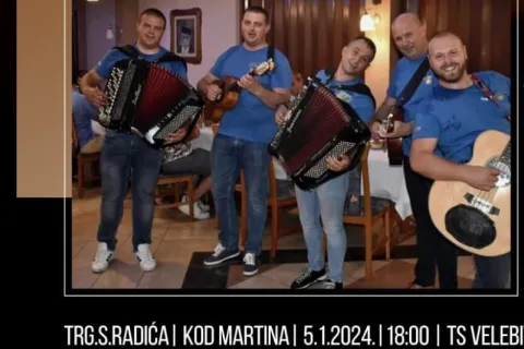 Večeras TS Velebit na Trgu Stjepana Radića “Kod Martina”