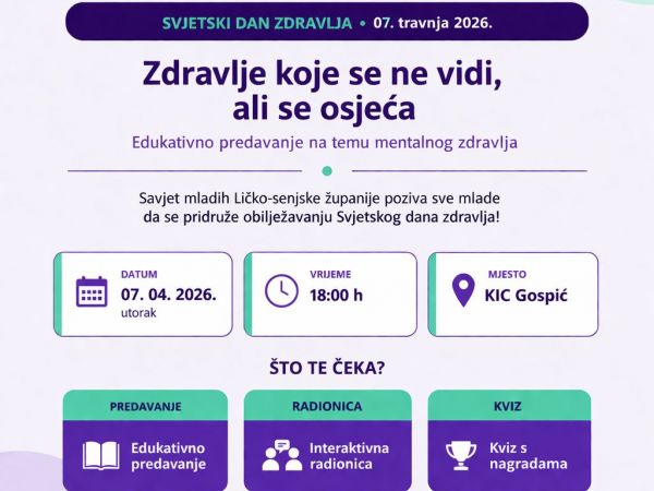 Obilježavanje Svjetskog dana zdravlja u Gospiću uz naglasak na mentalno zdravlje