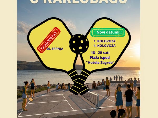 Odgađa se nedjeljni Pickleball u Karlobagu - poznati novi termini Odgađa se nedjeljni Pickleball u Karlobagu - poznati novi termini