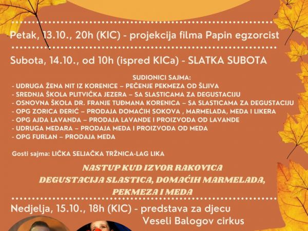 Jesenska čarolija u Korenici: Nezaboravan vikend ispunjen događanjima za sve Jesenska čarolija u Korenici: Nezaboravan vikend ispunjen događanjima za sve