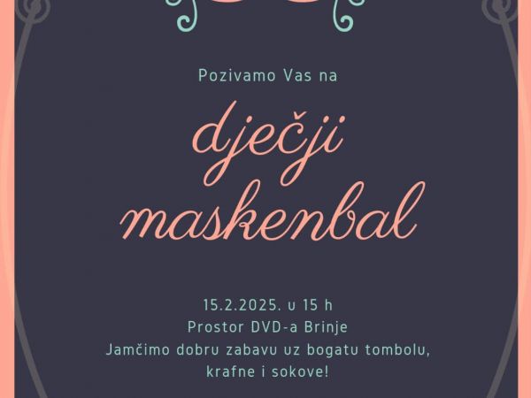 Dječji maskenbal u Brinju – veselje i zabava za najmlađe
