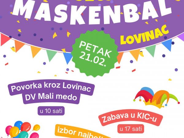 Ples, krafne i mašta - dječje maškare ovog petka u Lovincu