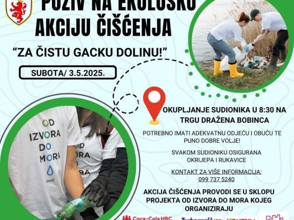 Pridružite se ekološkoj akciji u Otočcu “Za čistu Gacku dolinu!” Pridružite se ekološkoj akciji u Otočcu “Za čistu Gacku dolinu!”