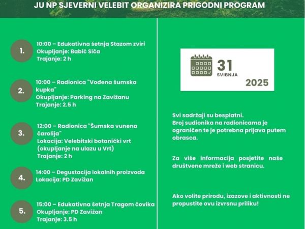 Proslavite 26. rođendan Nacionalnog parka Sjeverni Velebit uz šetnje, radionice i degustacije