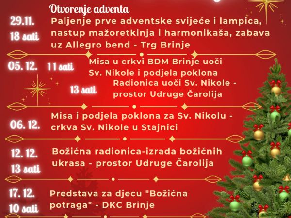Prvi Advent u Brinju: Pogledajte božićni program koji vas očekuje Prvi Advent u Brinju: Pogledajte božićni program koji vas očekuje