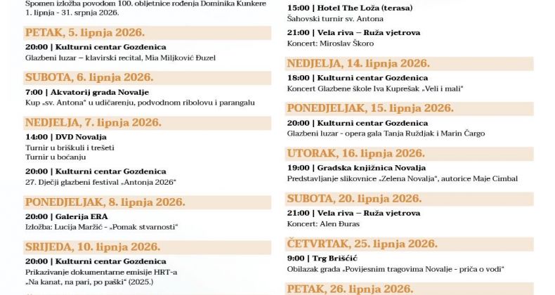 Najbolje iz Like - Antonja 2026. donosi mjesec tradicije, glazbe i zajedništva u Novalji
