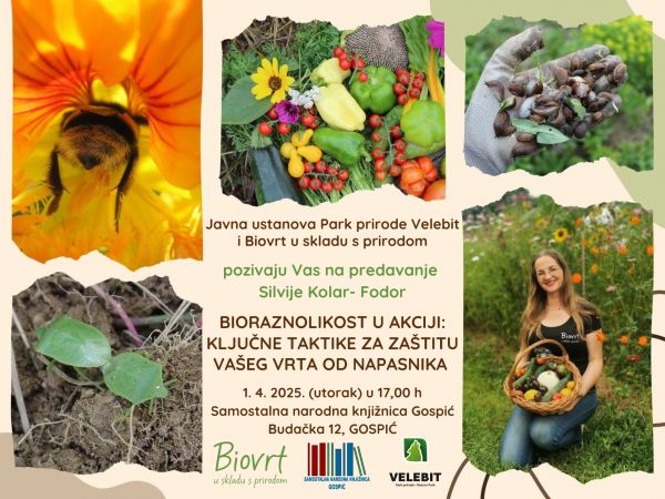 Predavanje “Bioraznolikost u akciji – Ključne taktike za zaštitu vašeg vrta od napasnika” u Gospiću