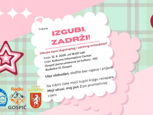 Kako izgubiti kilograme i ne vratiti ih? Danas u Gospiću tribina o mršavljenju  “Izgubi, zadrži!”