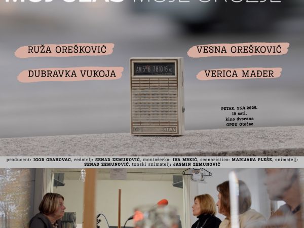 Premijera dokumentarnog filma Moj glas – moje oružje u Otočcu: Svjedočanstva ratnih izvjestiteljica tijekom Domovinskog rata Premijera dokumentarnog filma Moj glas – moje oružje u Otočcu: Svjedočanstva ratnih izvjestiteljica tijekom Domovinskog rata