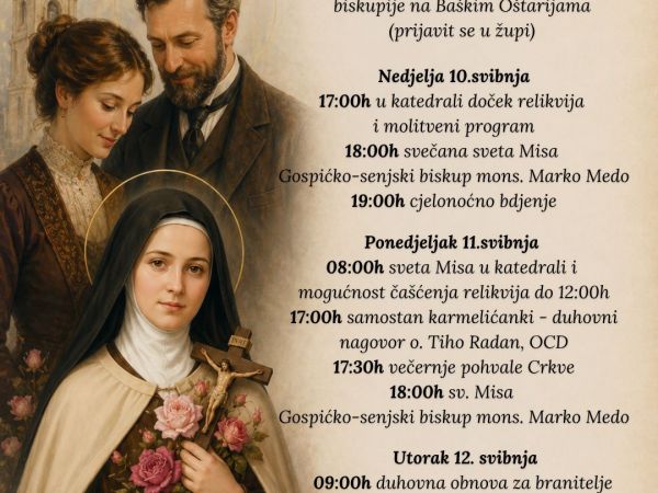 U Gospiću se održava duhovni program uz relikvije sv. Male Terezije