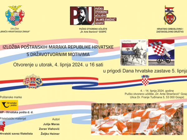 Otvorenje izložbe „Poštanskih maraka Republike Hrvatske s državotvornim motivima“ u Gospiću