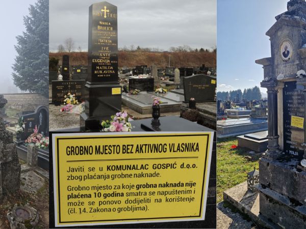 Što se događa na groblju u Gospiću? Građani ogorčeni žutim oznakama!