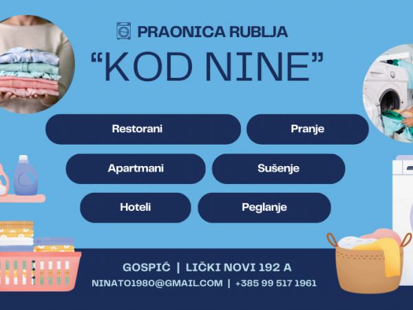 Otkrijte Praonicu i peglaonicu rublja “Kod Nine” - Novu stanicu za čistoću, udobnost i zdravlje