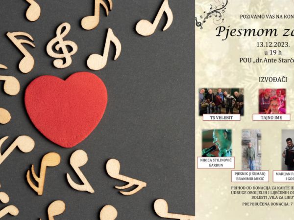 Podržite humanitarni koncert “Pjesmom za Vile”: 13.prosinca u POU Gospić! Podržite humanitarni koncert “Pjesmom za Vile”: 13.prosinca u POU Gospić!