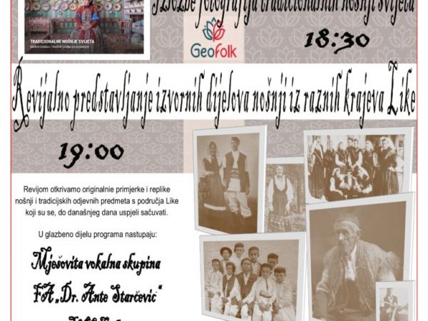 Ne propustite izložbu tradicionalnih nošnji “Sačuvajmo izvornost tradicijskog ruha” u Pučkom otvorenom učilištu dr. Ante Starčević u Gospiću