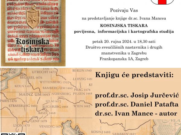 Posljednje predstavljanje knjige “Kosinjska tiskara” u Zagrebu